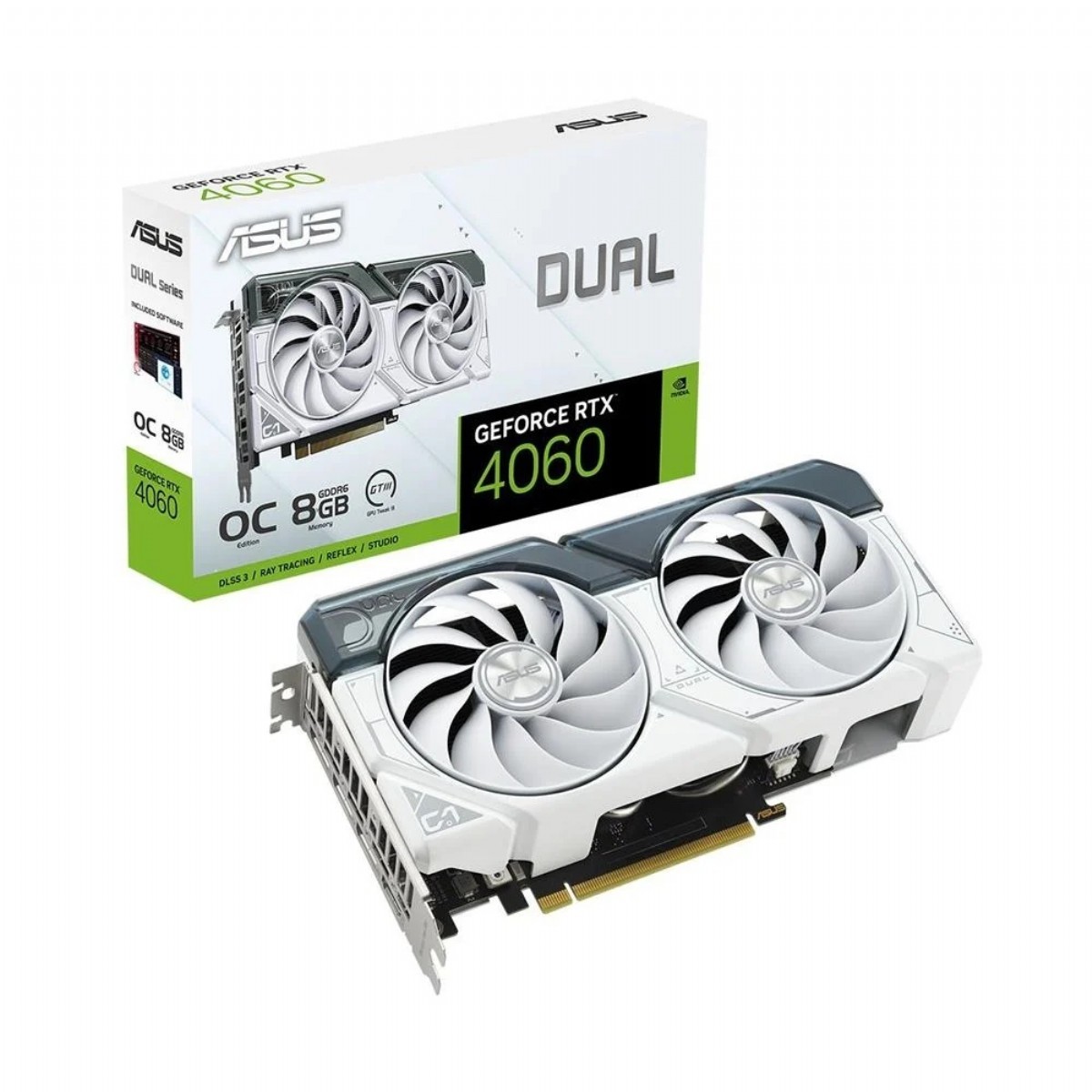 Ekran Kartı | ASUS GEFORCE RTX 4060 DUAL-RTX4060-O8G-WHITE 8GB GDDR6 128bit OC HDMI 3xDP BEYAZ EKRAN KARTI | 153.01.01.01.157 |  | 