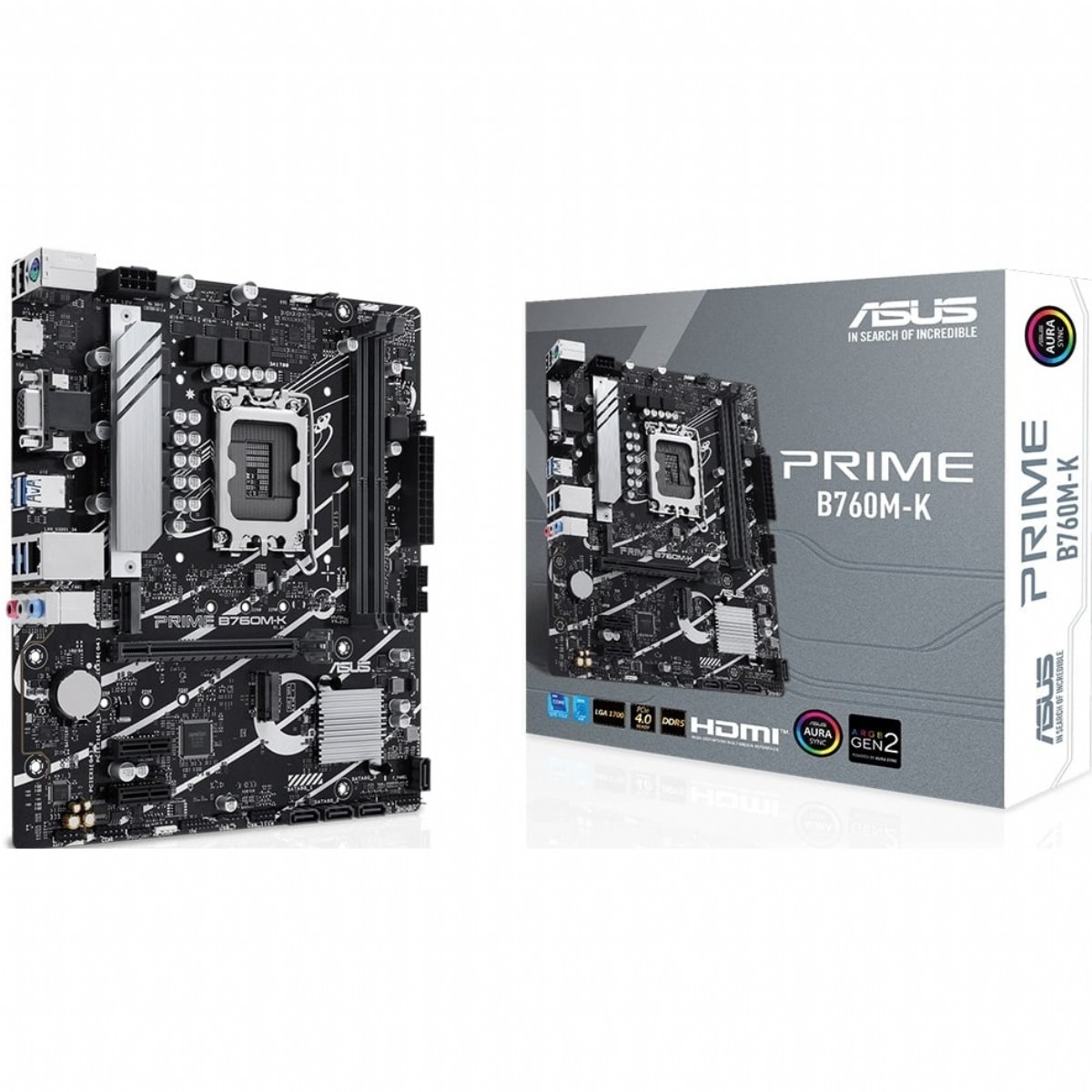 Anakart | ASUS PRIME-B760M-K 8000mhz(OC) RGB M.2 INTEL B760 LGA1700 1700p mATX DDR5 ANAKART | 153.01.02.01.145 |  | 