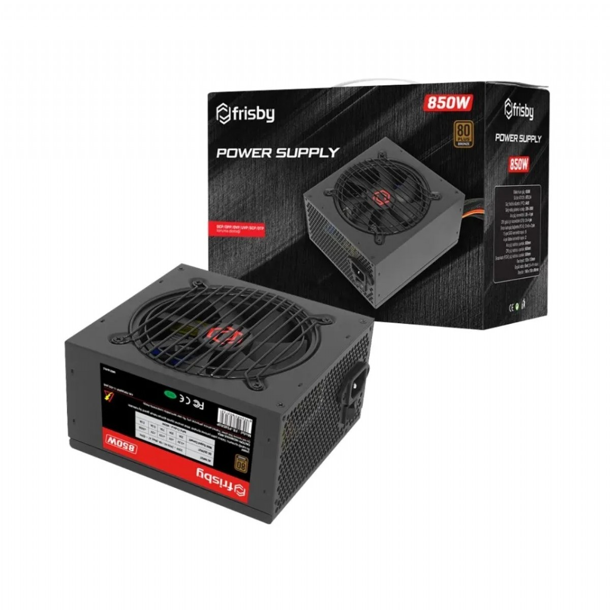 Güç Kaynağı | FRISBY FR-PS8580P 850W 80+ BRONZE POWER SUPPLY | 153.01.06.21.46 |  | 