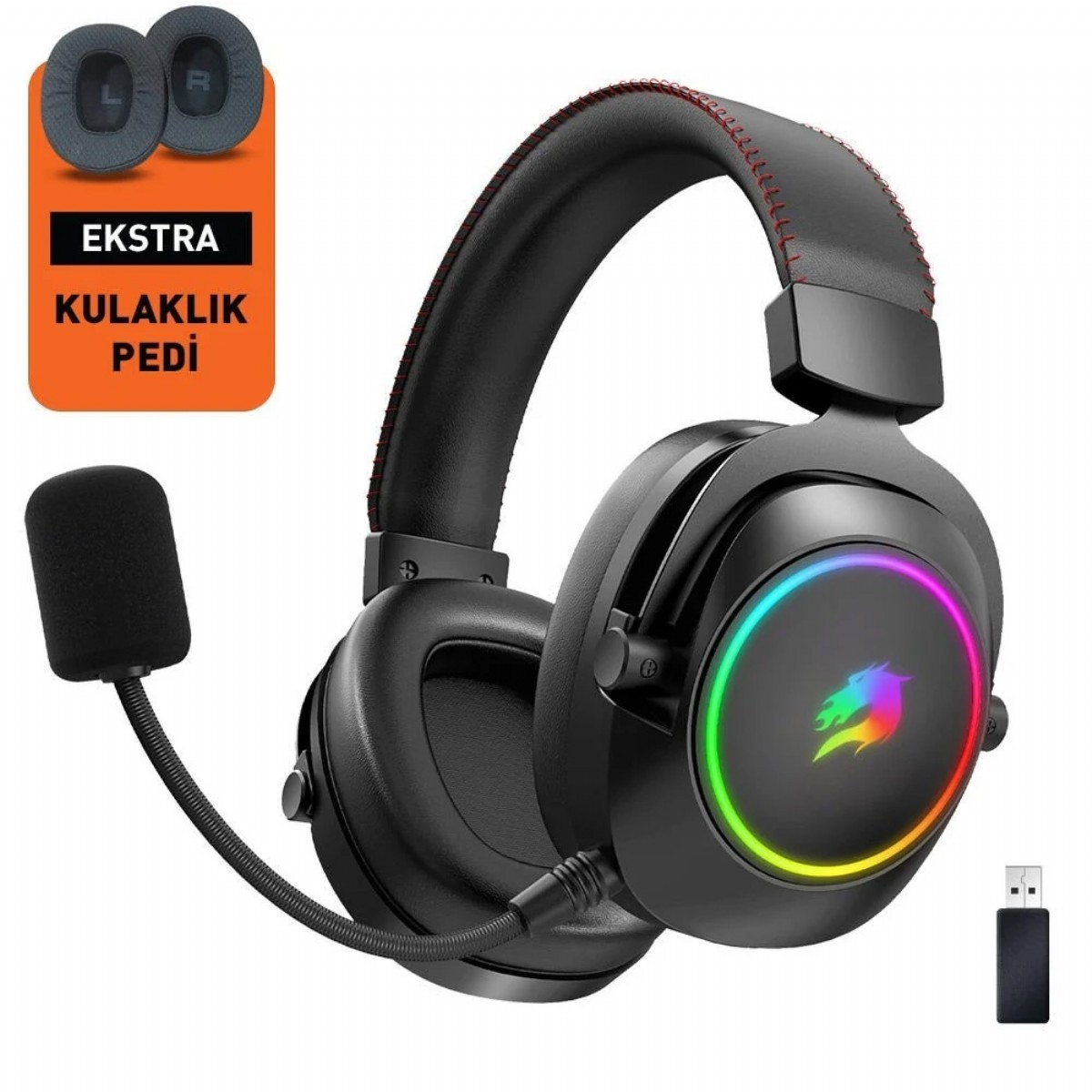 Kulaklık | GAMEBOOSTER WBH44 RGB WIRELESS 2.4G+BT SİYAH OYUNCU KULAKLIĞI | 153.03.02.35.50 |  | 