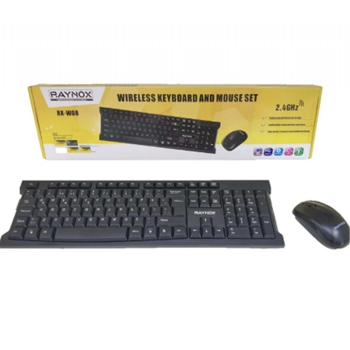 Klavye Mouse Set | RAYNOX RX-W08 KEYBOARD MOUSE SET | 153.03.08.129.01 |  | 