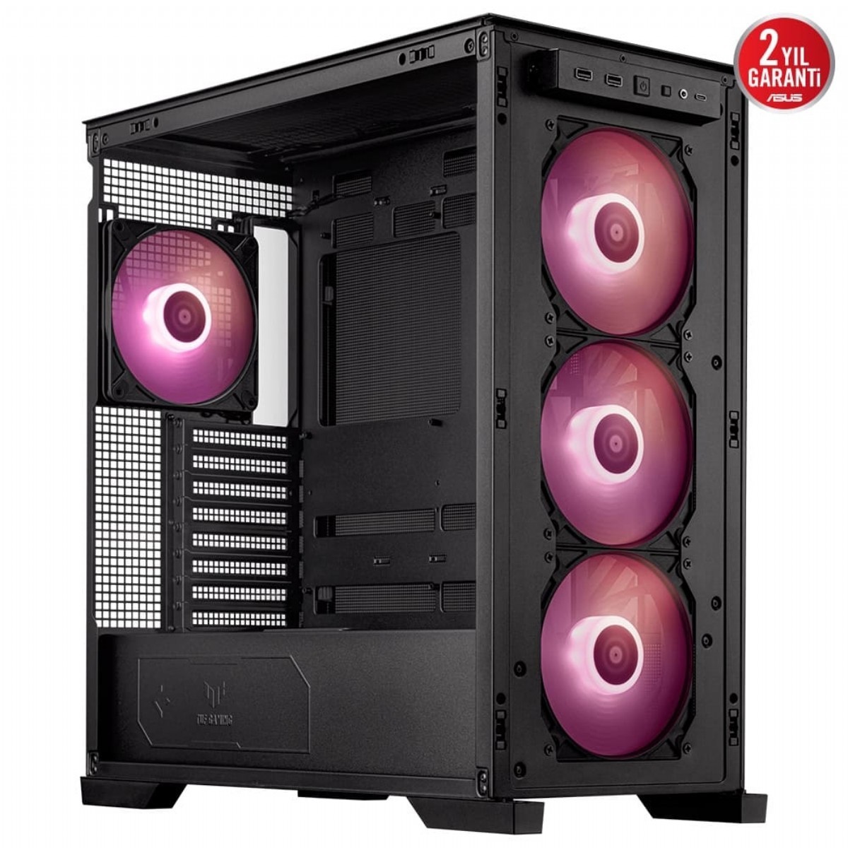 Kasa | ASUS TUF-GAMING-GT302-TG-BLACK ARGB TEMPERLİ CAM USB 3.2 SİYAH E-ATX MIDTOWER OYUNCU KASASI | 153.01.05.155.196 |  | 