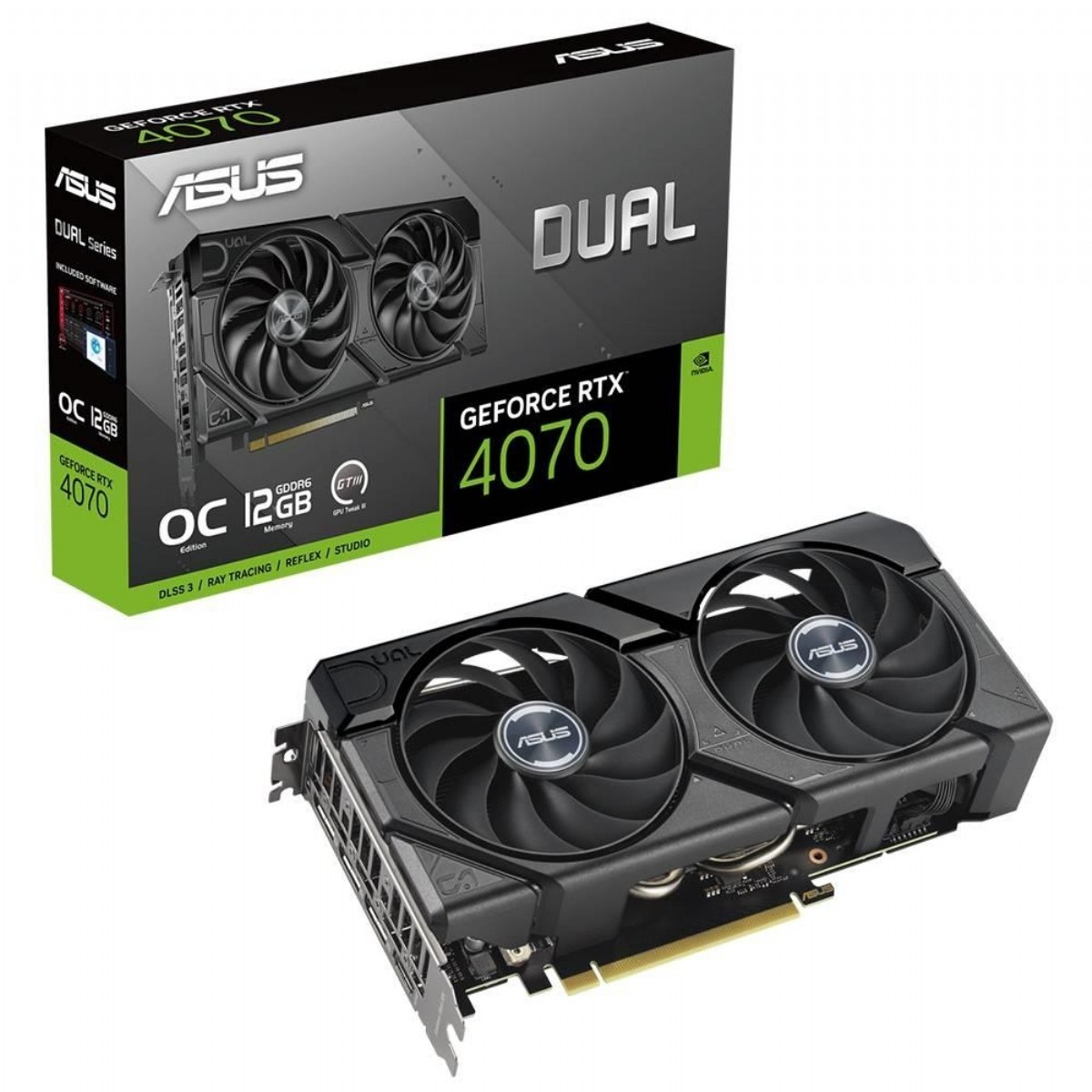 Ekran Kartı | ASUS DUAL-RTX4070-O12GD6-EVO GEFORCE RTX4070 EVO OC EDITION 12GB GDDR6 192Bit DLSS 3 EKRAN KARTI | 153.01.01.01.214 |  | 