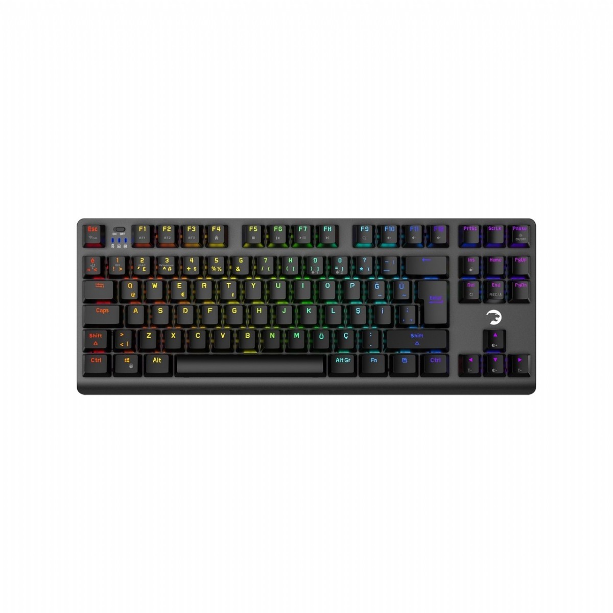 Klavye | GAMEPOWER EVA 7 60M MEKANİK KABLOLU 2.4GHz BLUETOOTH 3 MOD RED SWITCH TÜRKÇE Q 88 TUŞ USB RGB GAMING KLAVYE | 153.03.03.22.43 |  | 